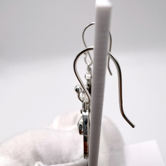 Genuine Blue Topaz .925 Sterling Silver Moon and Sun Earrings - Picture 7 of 14